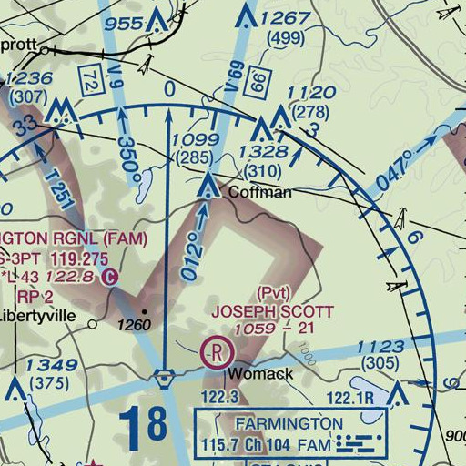 FAA VFR chart of Oakgrove School, MO