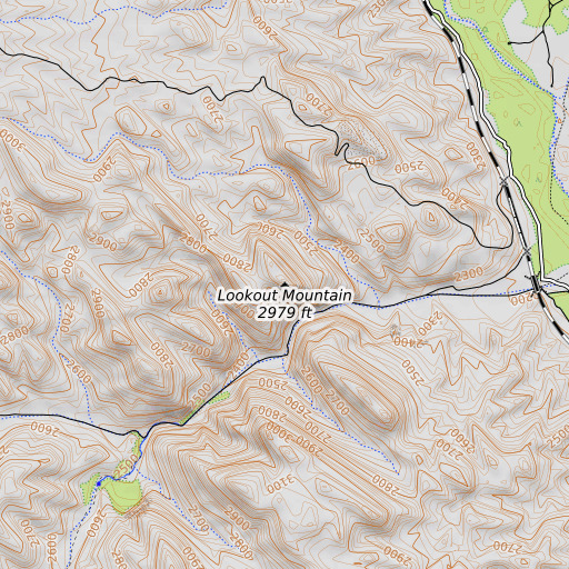 OpenTopoMap map of Lookout Mountain, AZ