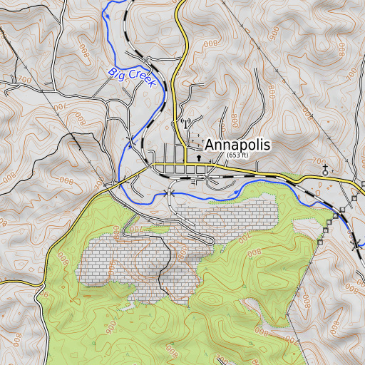 OpenTopoMap map of Leadanna, MO