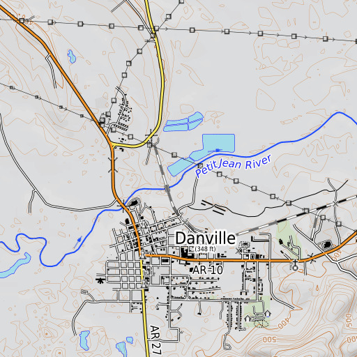 OpenTopoMap map of Spring Creek, AR