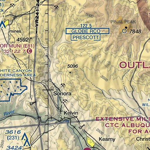 FAA VFR chart of Looney Spring, AZ