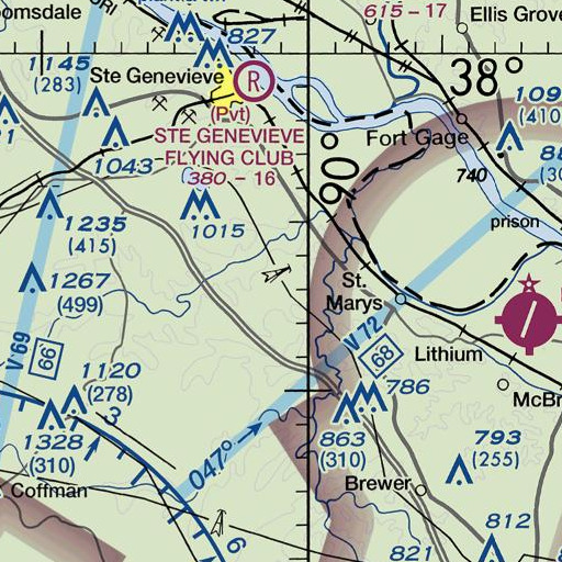 FAA VFR chart of Lick Hill, MO