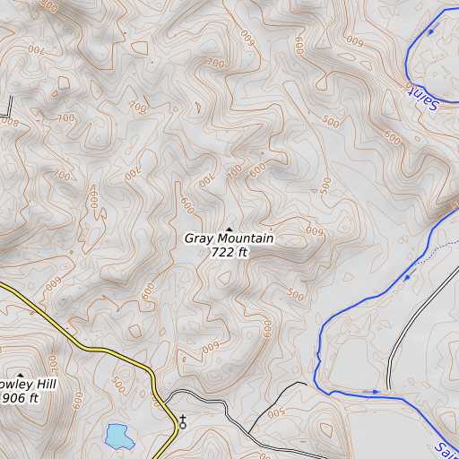 OpenTopoMap map of Gray Mountain, MO