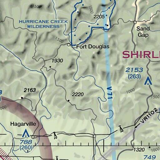 FAA VFR chart of Trace Creek, AR