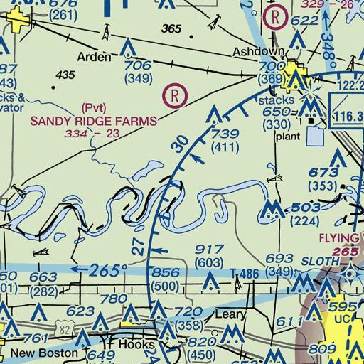 FAA VFR chart of Walnut Bayou, AR