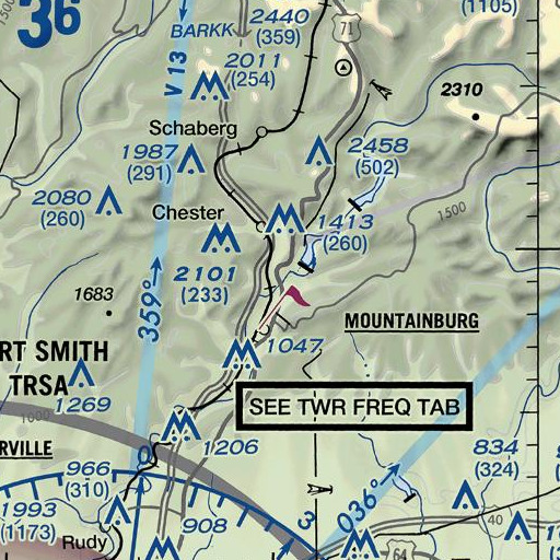 FAA VFR chart of Warloop Creek, AR