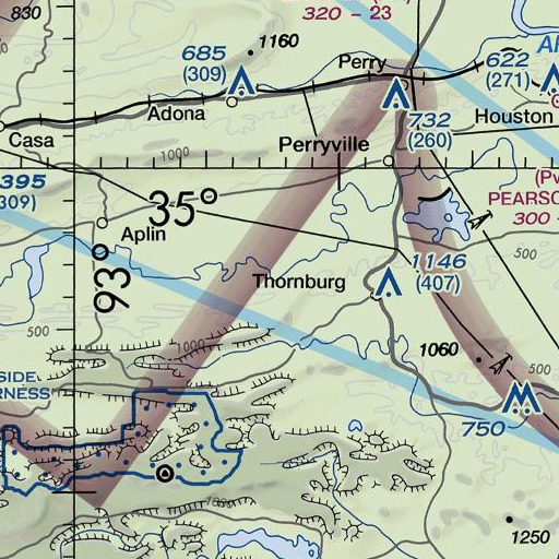 FAA VFR chart of Watson Bluff, AR