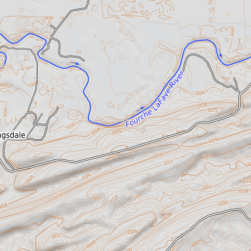 OpenTopoMap map of Watson Bluff, AR