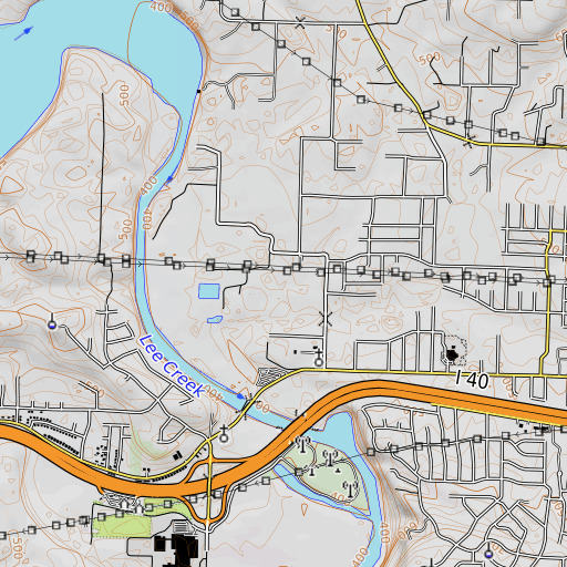 OpenTopoMap map of Webster Branch, AR