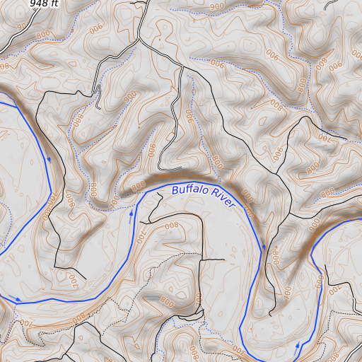 OpenTopoMap map of White Bluff, AR