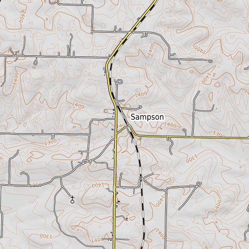 OpenTopoMap map of Sampson, MO