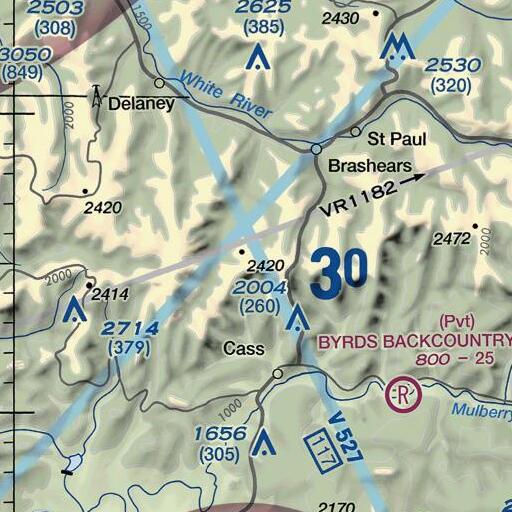 FAA VFR chart of Whiting Mountain, AR