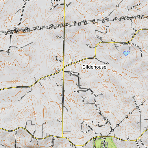 OpenTopoMap map of Gildehaus School, MO