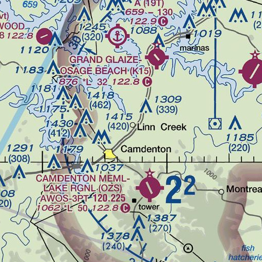 FAA VFR chart of Outlets, Limited, MO