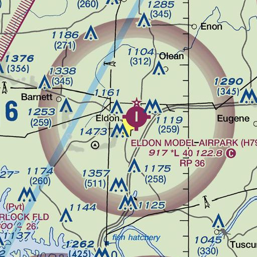 FAA VFR chart of Tri-County Tech School, MO