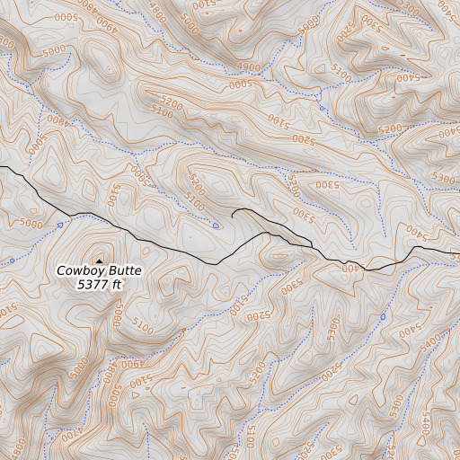 OpenTopoMap map of Louse Flat, AZ