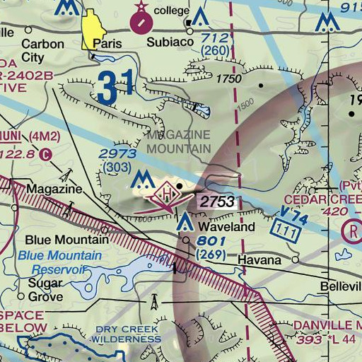 FAA VFR chart of Cameron Bluff, AR