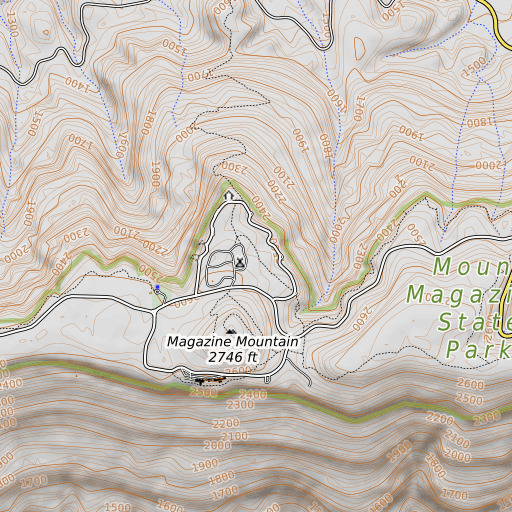 OpenTopoMap map of Cameron Bluff, AR