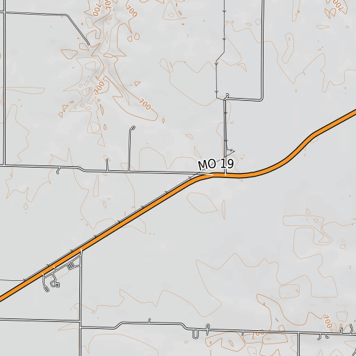 OpenTopoMap map of Briggs (historical), MO