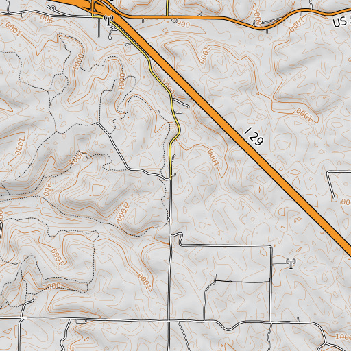 OpenTopoMap map of Goodloe School, MO