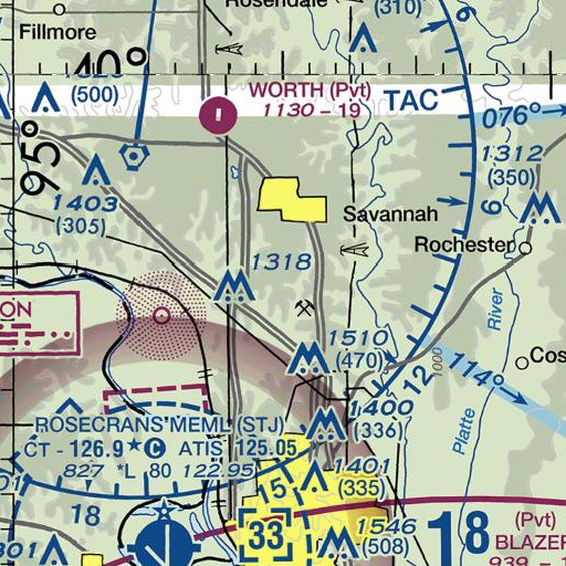 FAA VFR chart of Barr School, MO