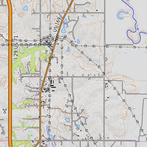 OpenTopoMap map of Castle School, MO
