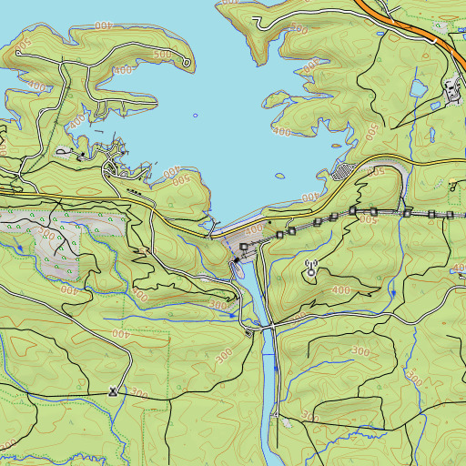 OpenTopoMap map of De Gray Dam, AR