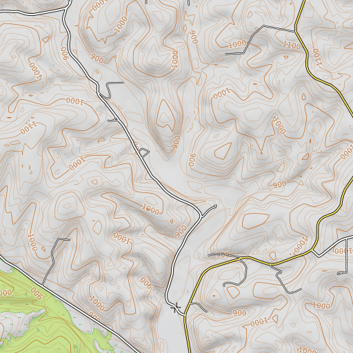 OpenTopoMap map of Bear Branch, MO