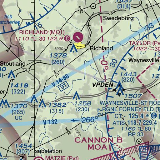 FAA VFR chart of Bear Creek, MO