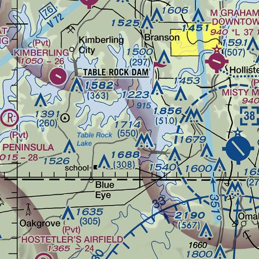 FAA VFR chart of Beardsley Branch, MO