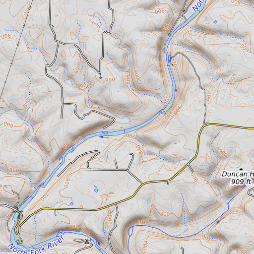 OpenTopoMap map of Click Hollow, MO