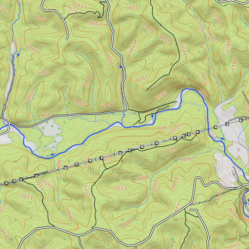 OpenTopoMap map of Cooks Creek, MO