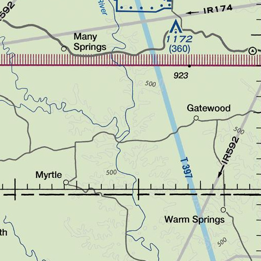 FAA VFR chart of Frederick Creek, MO