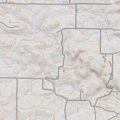 OpenTopoMap map of Jones Spring, MO