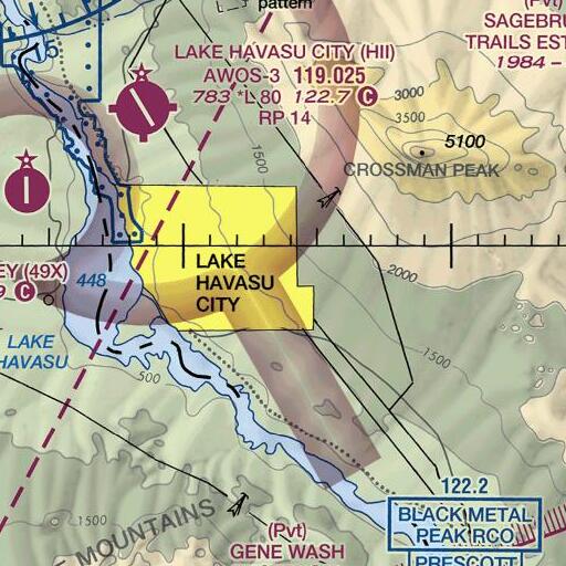 FAA VFR chart of Agua Wash, AZ