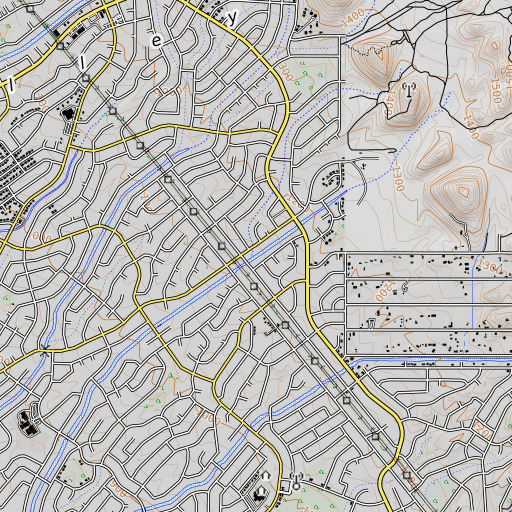 OpenTopoMap map of Agua Wash, AZ