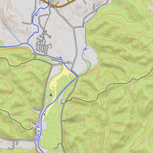 OpenTopoMap map of Mill Creek, MO