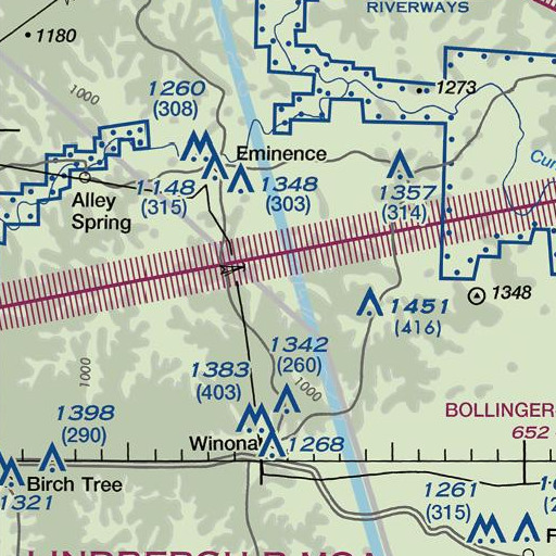 FAA VFR chart of Munsell Spring, MO