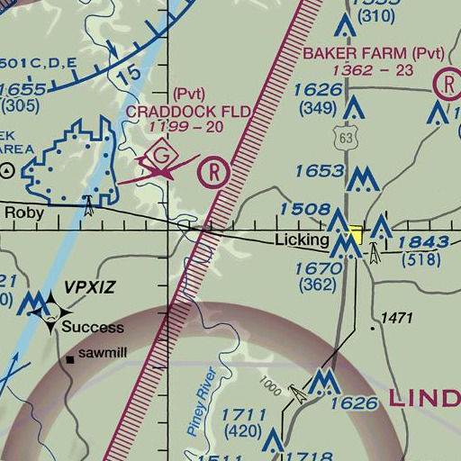FAA VFR chart of Pine Grove School, MO