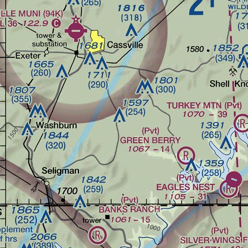 FAA VFR chart of Roaring River Spring, MO