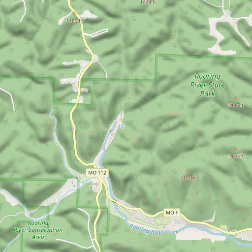 OpenStreetMap map of Roaring River Spring, MO