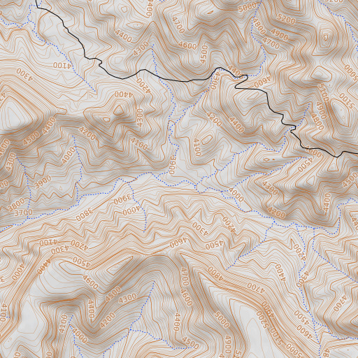 OpenTopoMap map of Aquarius Cliffs, AZ