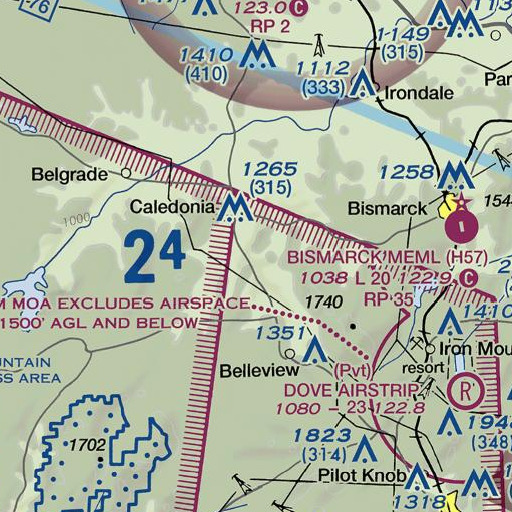 FAA VFR chart of Saline Creek, MO