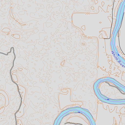 OpenTopoMap map of Wolf Lake, AR