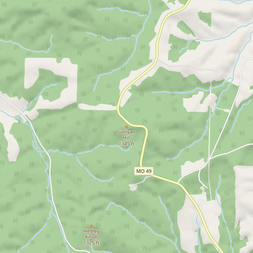 OpenStreetMap map of Sullivan Hill, MO