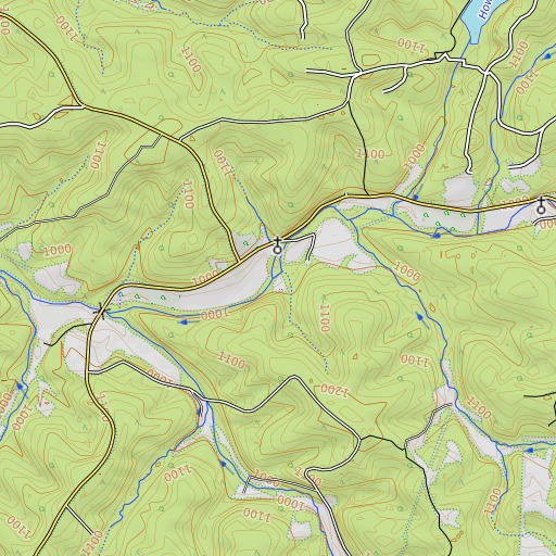 OpenTopoMap map of Sweezy Branch, MO