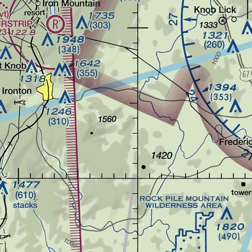FAA VFR chart of Van East Mountain, MO