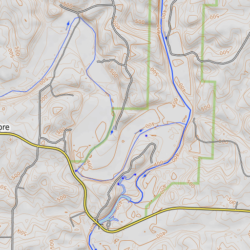 OpenTopoMap map of Vault Spring, MO