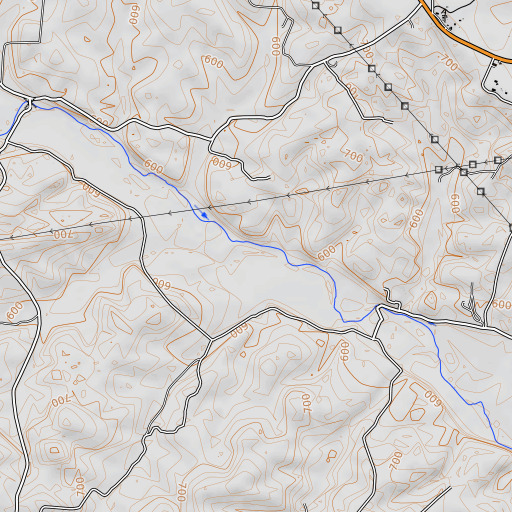 OpenTopoMap map of Yantz Branch, MO