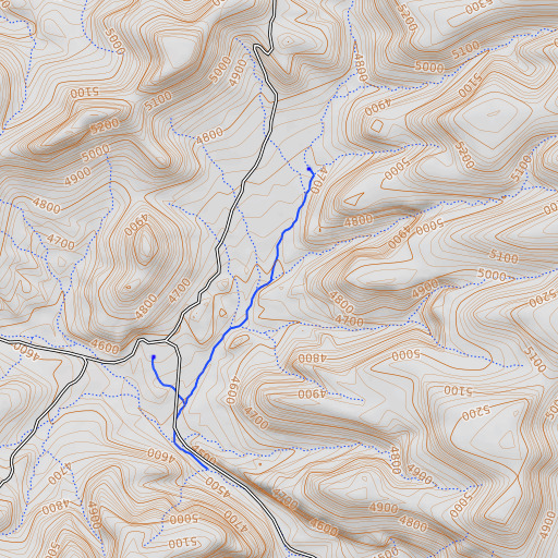 OpenTopoMap map of Aquarius Mountains, AZ